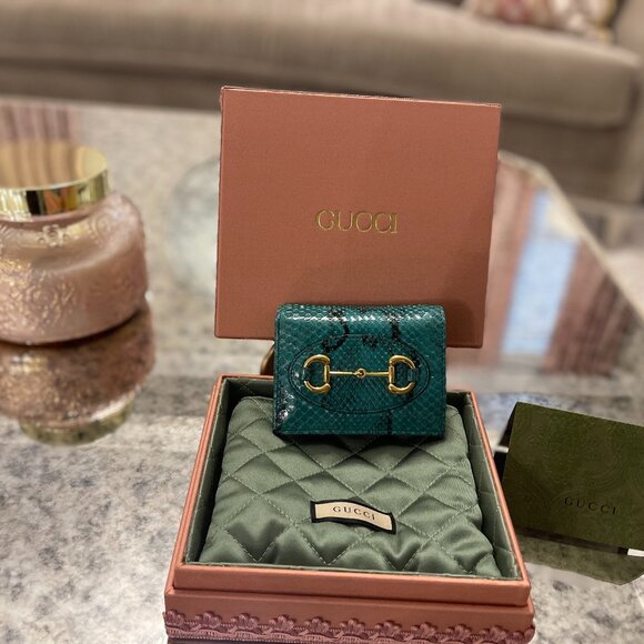 Gucci Horsebit Snake Print Wallet - Picture 1 of 3